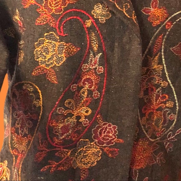 Wool Blend Floral & Paisley Embroidery Jacket M - Picture 6 of 8